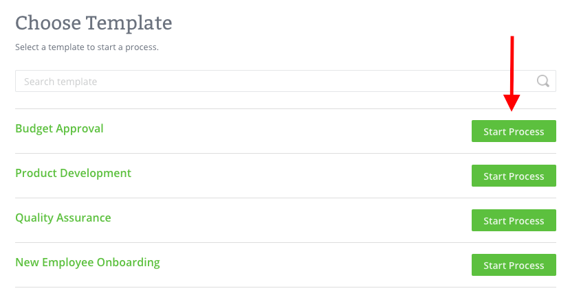 Groove knowledge base template selection interface showing Budget Approval, Product Development, Quality Assurance, and New Employee Onboarding options