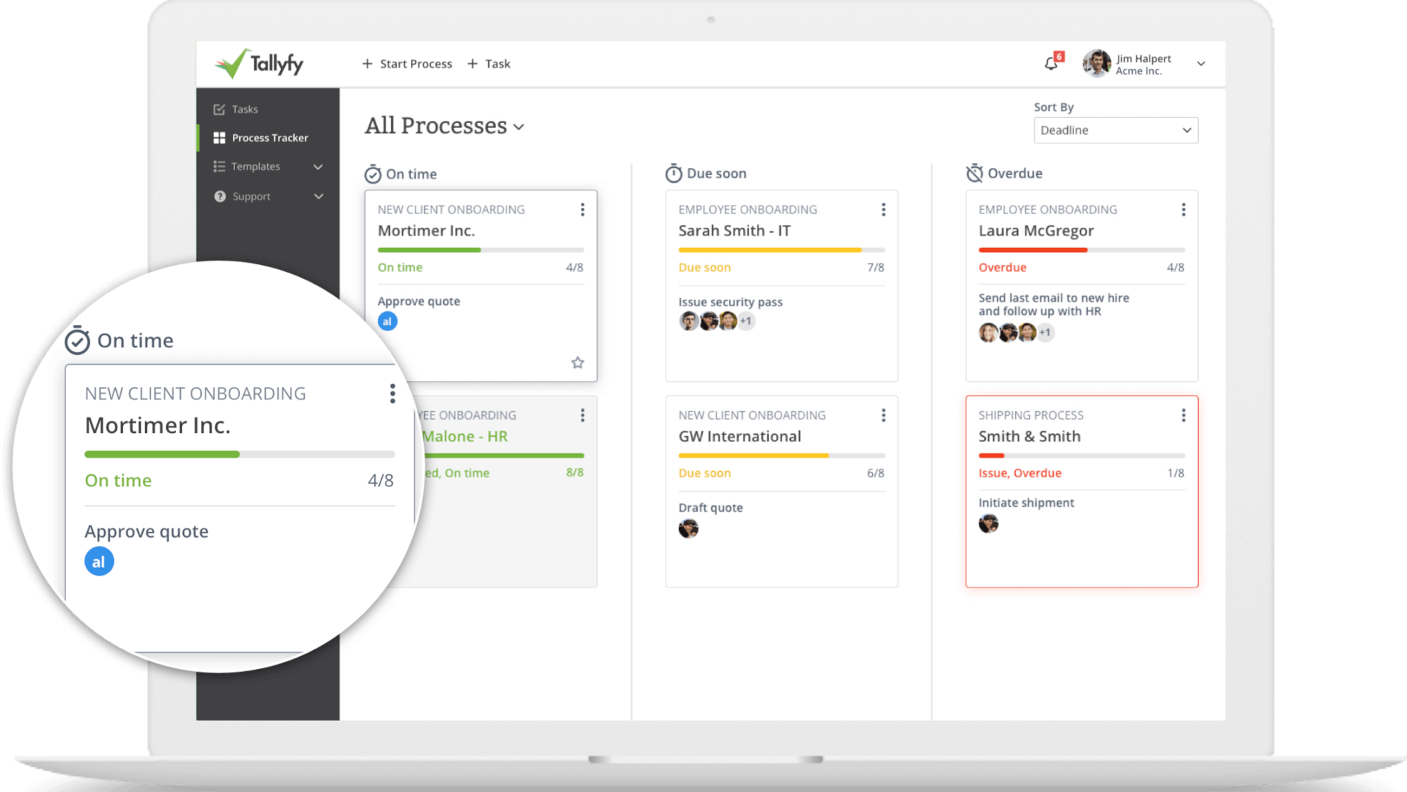 Tallyfy workflow software interface
