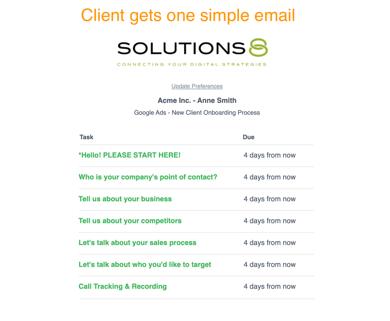 Tallyfy workflow for Solutions 8 agency