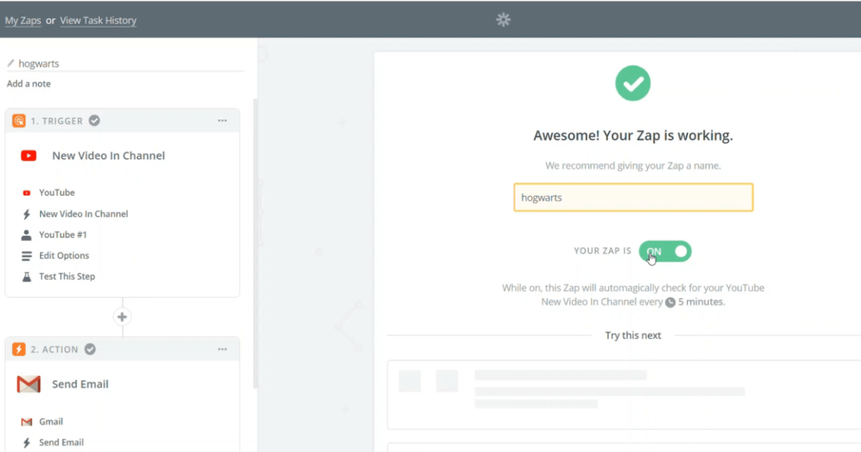 Zapier workflow automation test