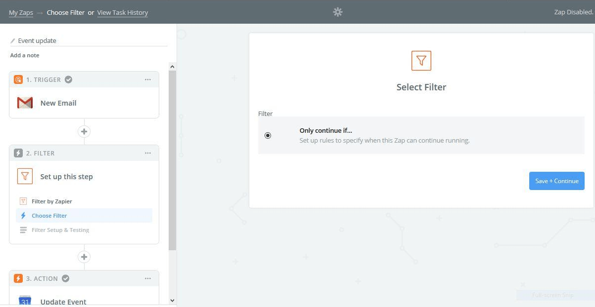 Zapier - create filter