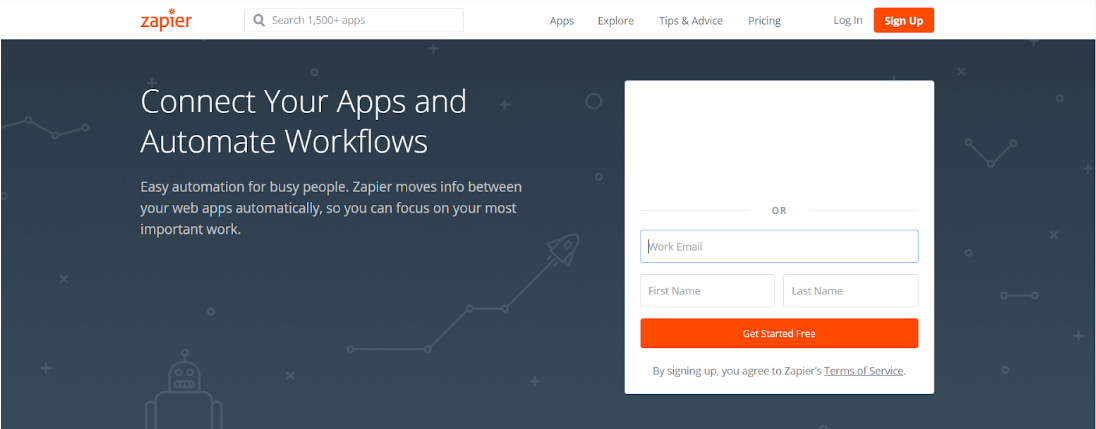 zapier homepage