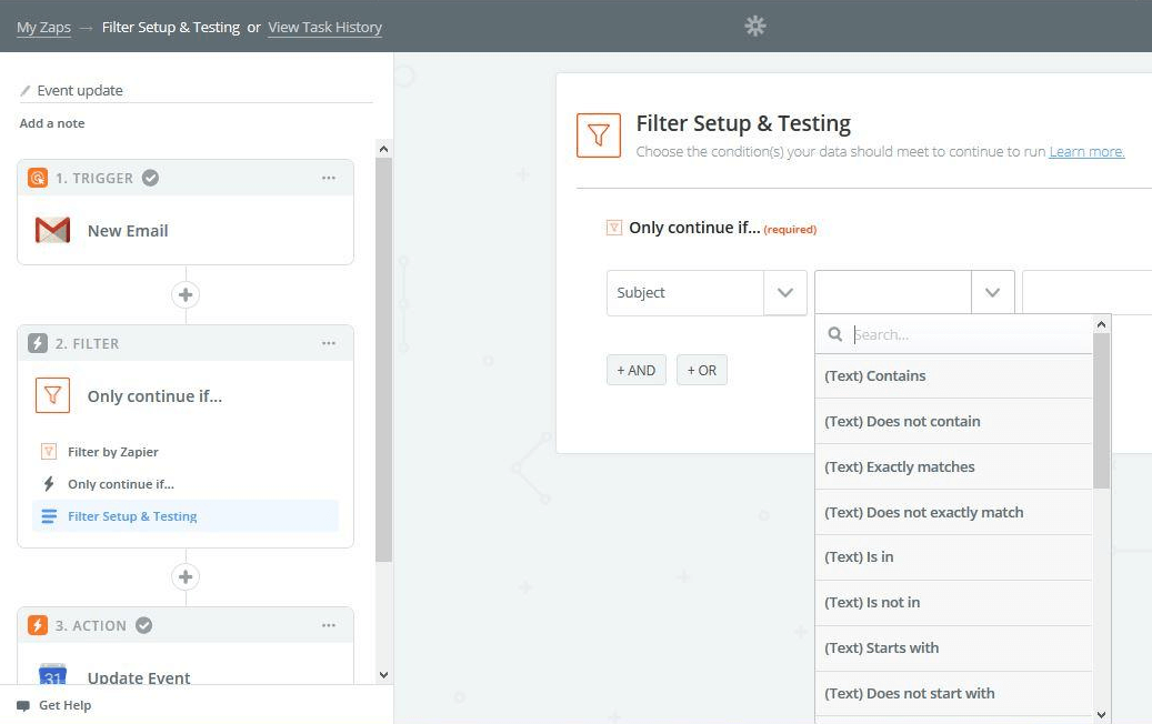 condditional formatting zapier filters