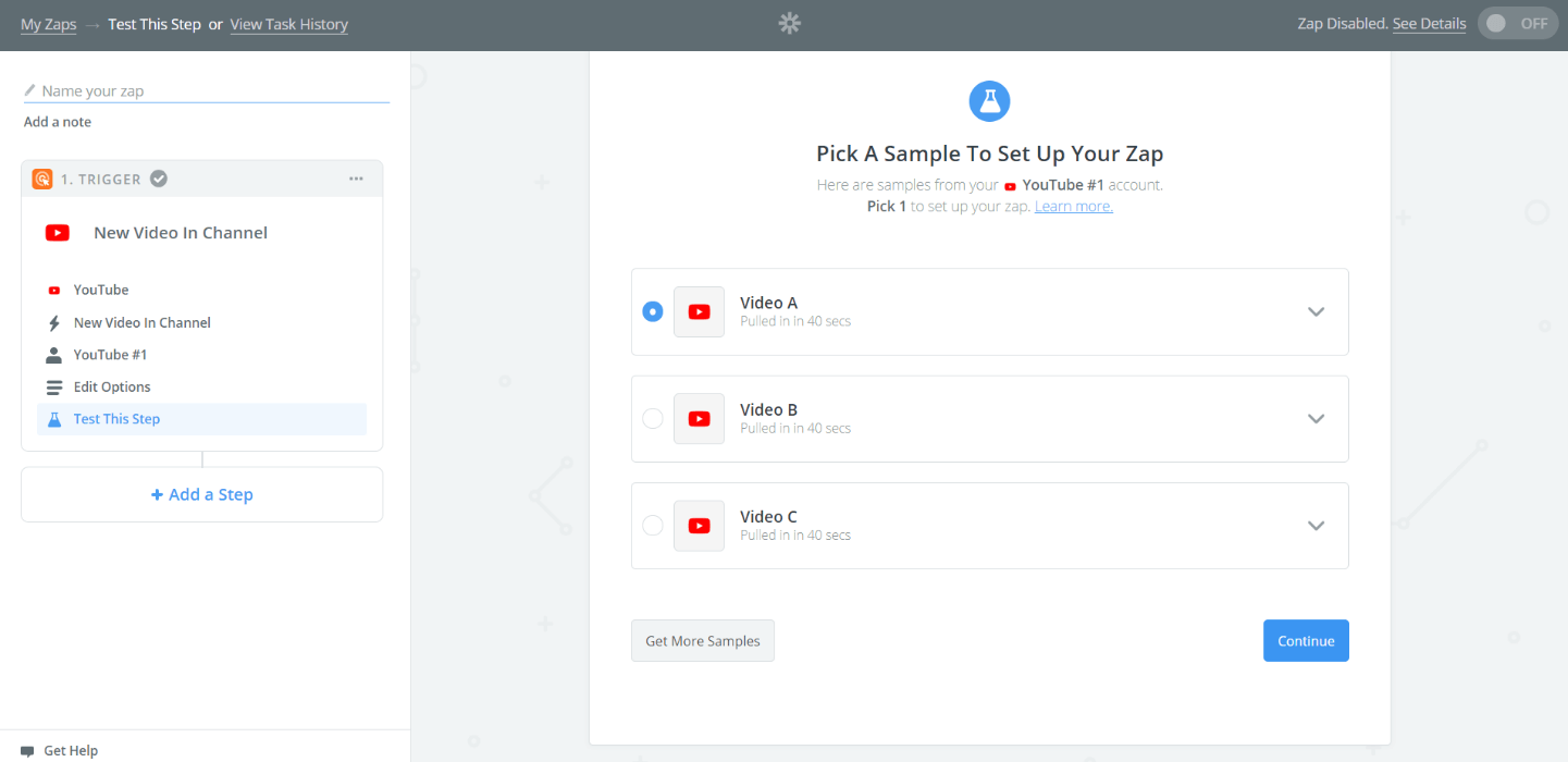 youtube automation through zapier