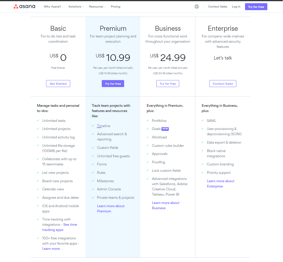 Asana project management