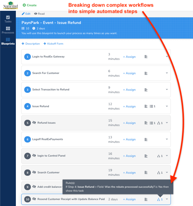 workflow screen