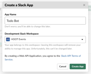 Creating a Slack App