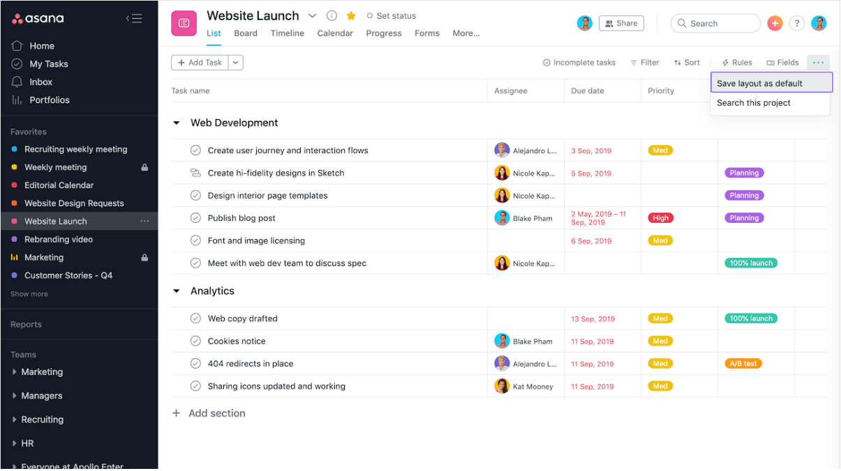 profile asana work graph builder apis