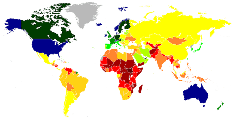 GDP per capita for the world